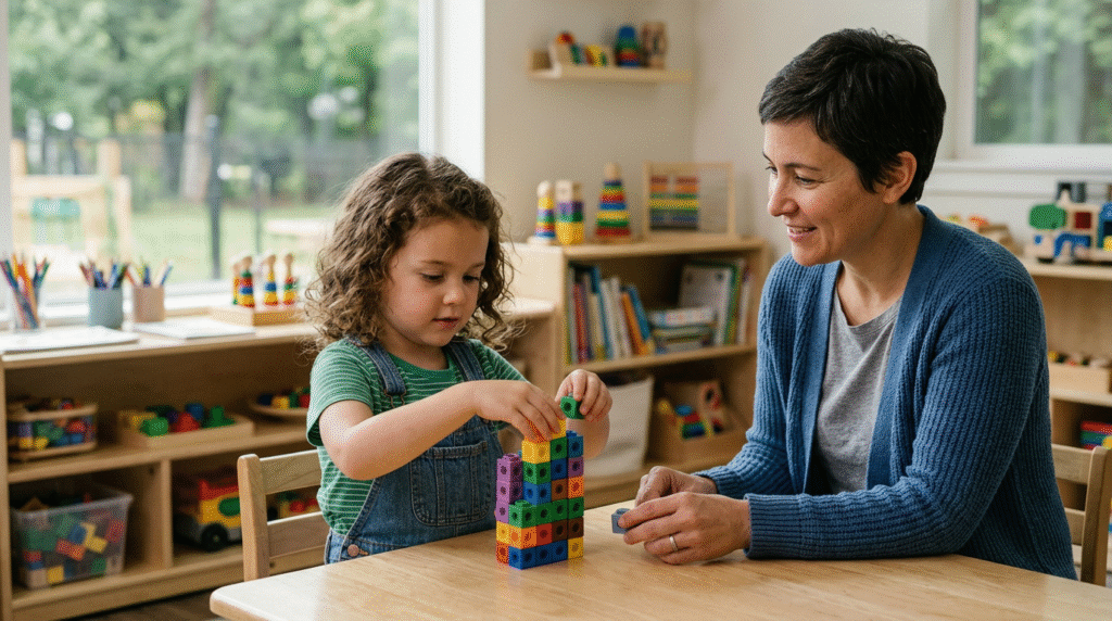 Children playing in a sensory-friendly environment, illustrating early childhood development and social interaction.