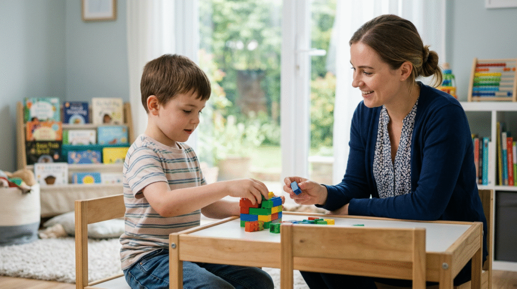 Family reviewing insurance documents and laptop to understand ABA therapy costs