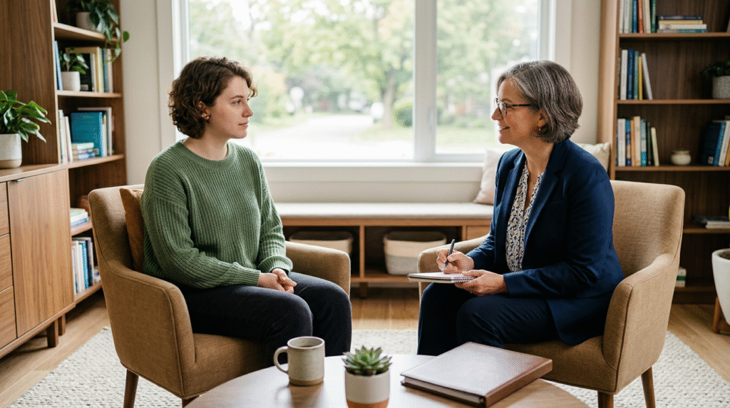Clinicians and researchers discussing diagnostic criteria, symbolizing the ongoing evaluation of conditions like PDA within the DSM-5 framework.